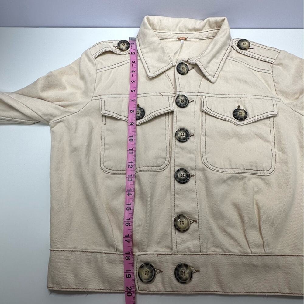 EUC | Free People | Button Denim Jacket | Cream | Size XS - Picture 10 of 14